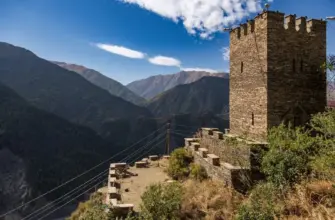 Достопримечательности Дагестана — древняя башня и горные пейзажи Кавказа